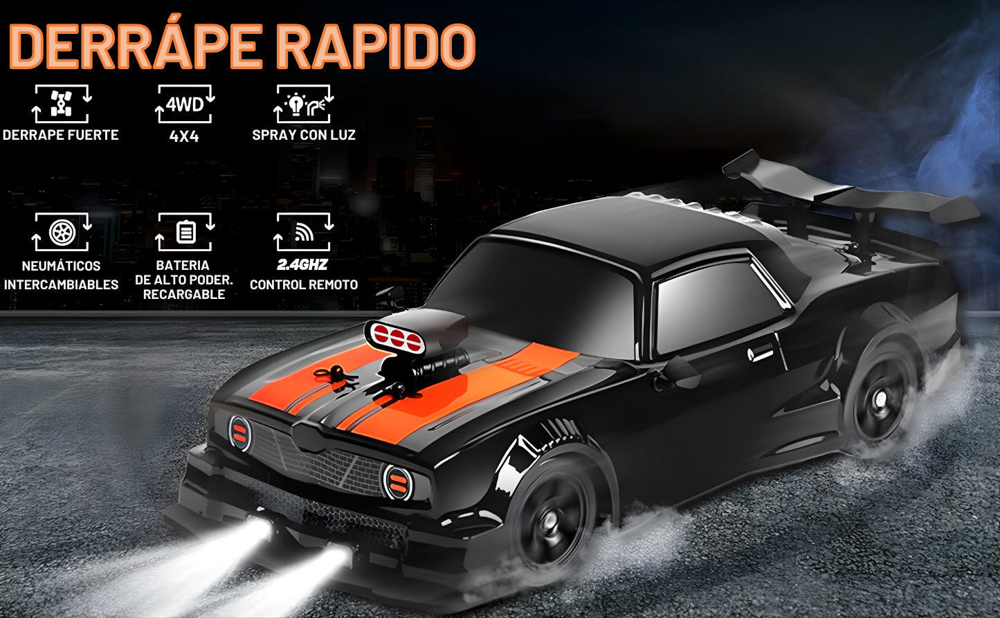 Carro De Drift 4x4 A Control Remoto Mustang Clásico