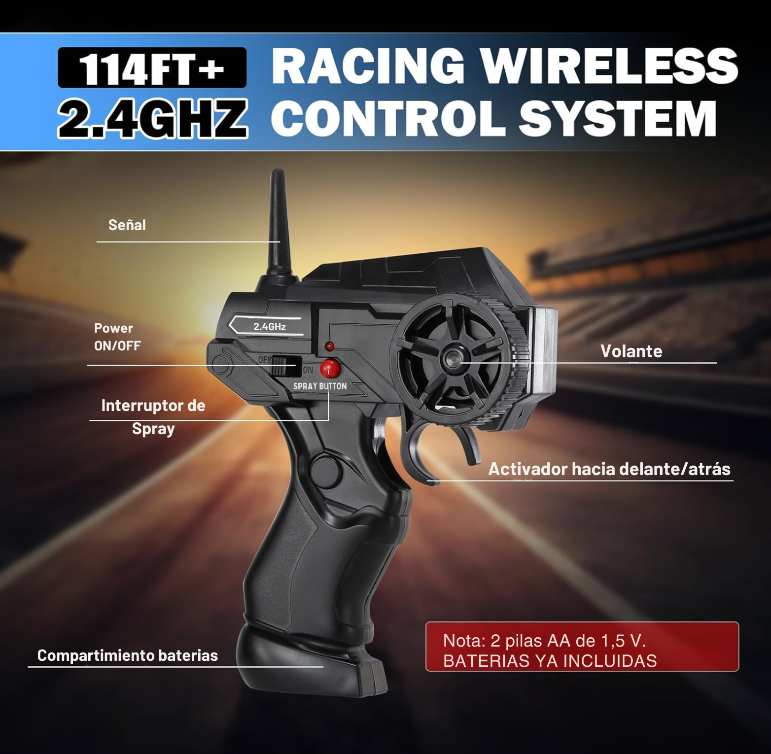 Carro De Drift 4x4 A Control Remoto Mustang Clásico