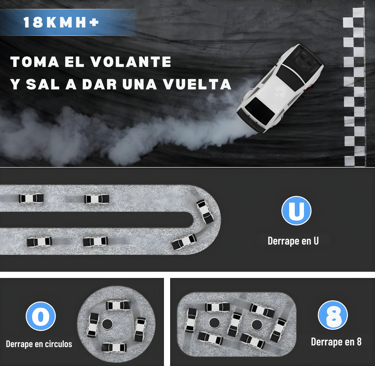 Carro De Drift 4x4 A Control Remoto Toyota Ae86 Drift Legendary Gris