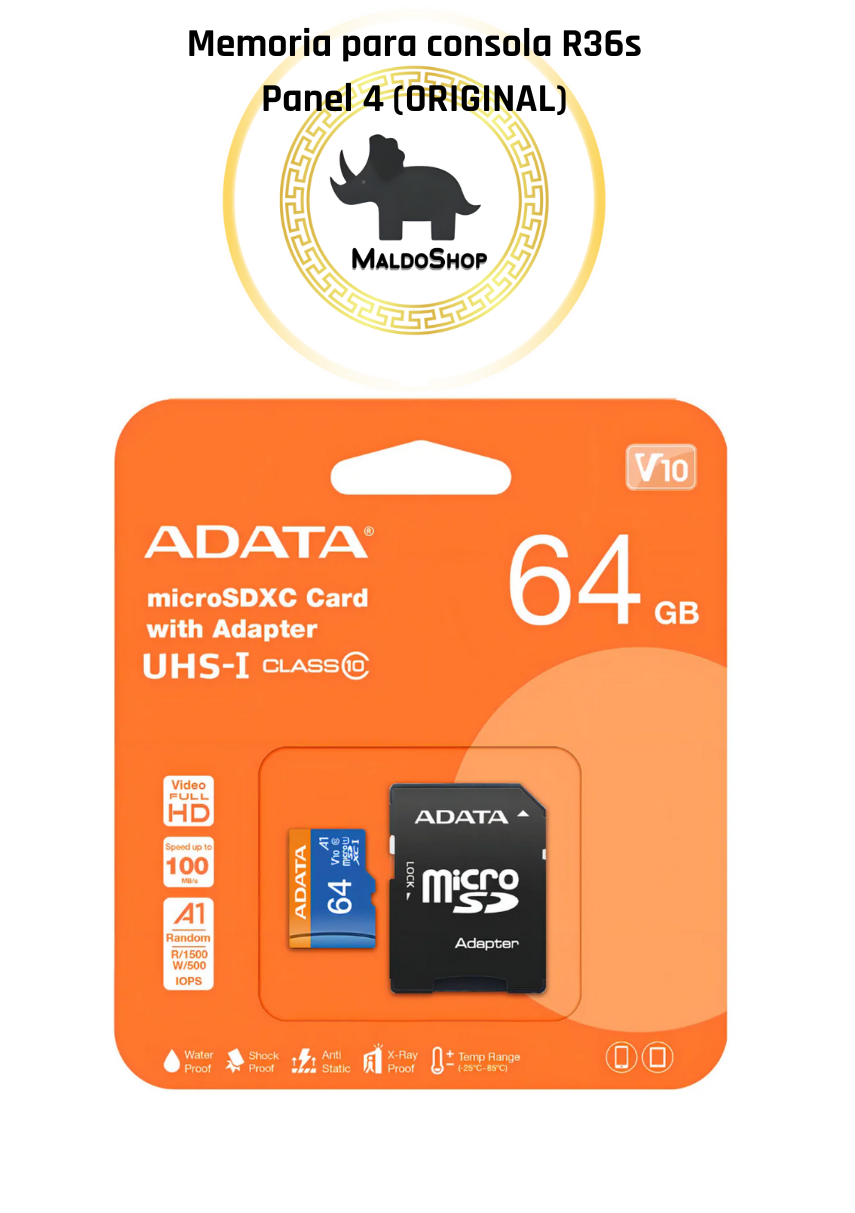 Tarjeta Memoria Micro SD Marca ADATA Premier Para consola R36S Panel 4 (Original) Envió Gratis